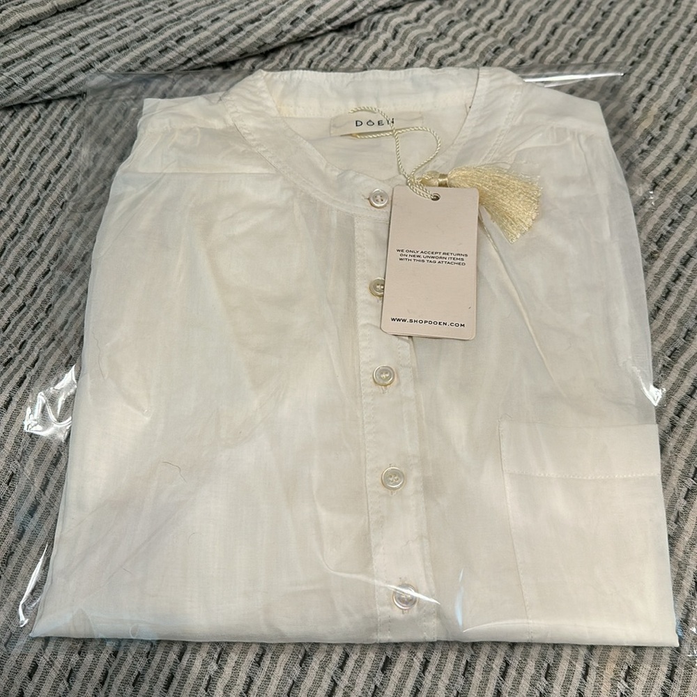 NWT Doen Haisa organic blouse. Sz:Small color:salt - Picture 7 of 10